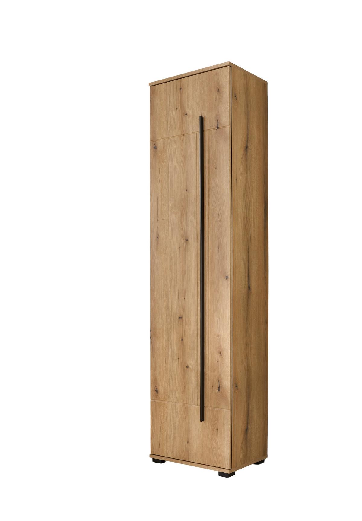 Mehrzweckschrank Eichefarben B: 50cm - Eichefarben/Schwarz, MODERN, Holzwerkstoff (50/201/39cm) - MID.YOU