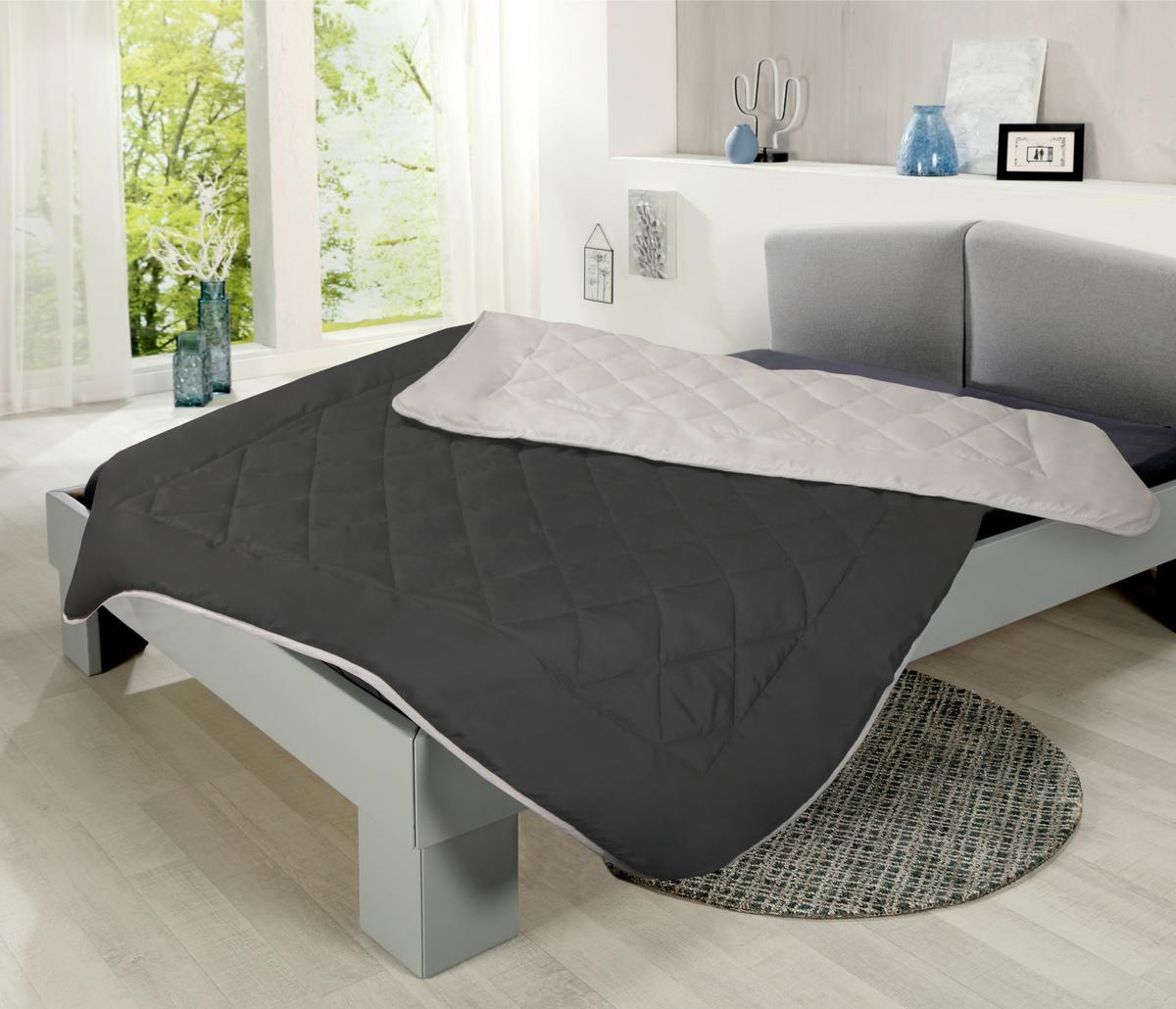 Steppdecke Annika Leicht 140x200 cm - Taupe/Grau, MODERN, Textil (140/200cm) - Luca Bessoni
