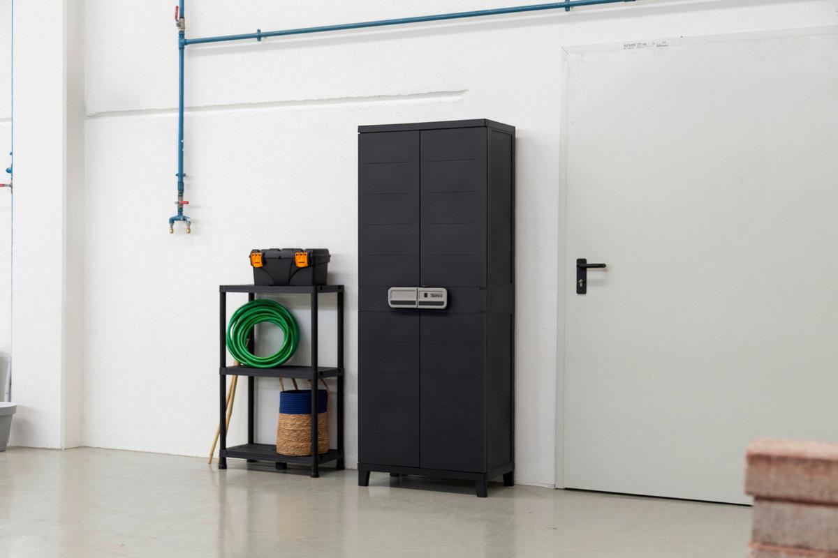 Geräteschrank 66/172/40 cm - Anthrazit, Basics, Kunststoff (66/172/40cm)