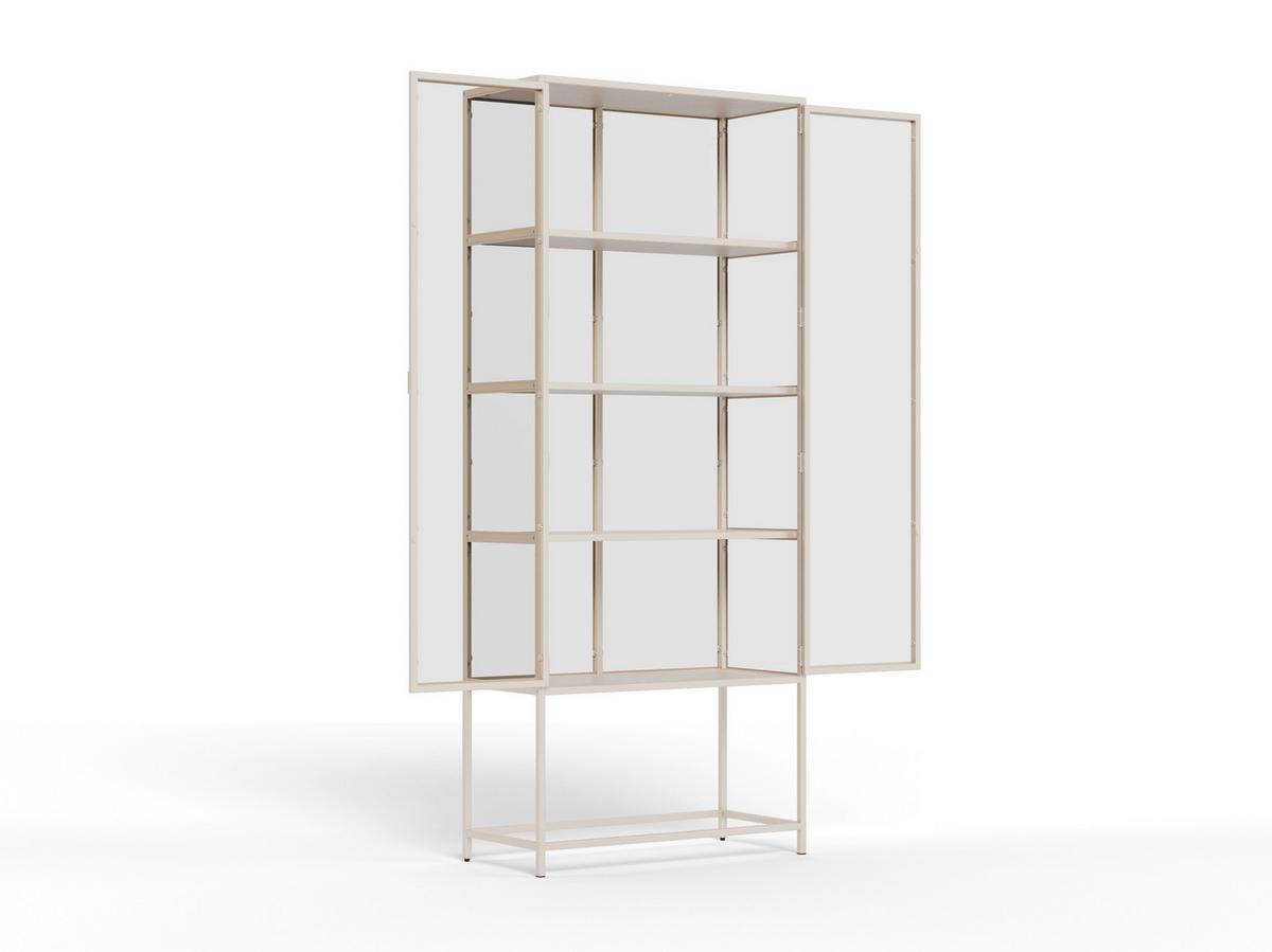 VITRÍNA SEAFORD - číra/sivá, Design, kov/kompozitné drevo (77/185,6/35cm) - MID.YOU