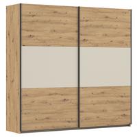 Schwebetürenschrank Neo Champagner Eiche Artisan Dek. - Champagner/Alufarben, MODERN, Holzwerkstoff (218/210/59cm) - Rauch Möbel