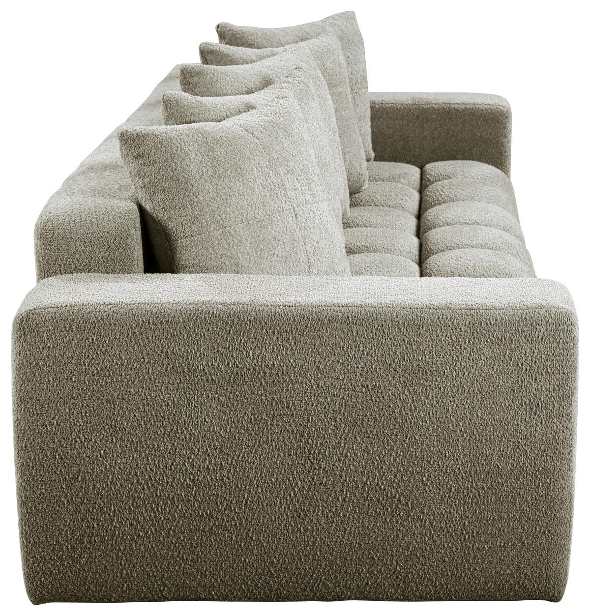 Schlafsofa Cloud Taupe B: 250 Cm - Taupe/Schwarz, Basics, Textil (250/86/140cm) - Livetastic