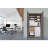 Schrankküche mit Kühlschrank + Kochfeld 104 cm Grau - Edelstahlfarben/Eichefarben, KONVENTIONELL, Holzwerkstoff/Metall (104/193/67cm) - Respekta