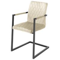 Schwingstuhl Kian Beige Gepolstert - Beige/Schwarz, MODERN, Textil/Metall (54/86/63cm) - MID.YOU
