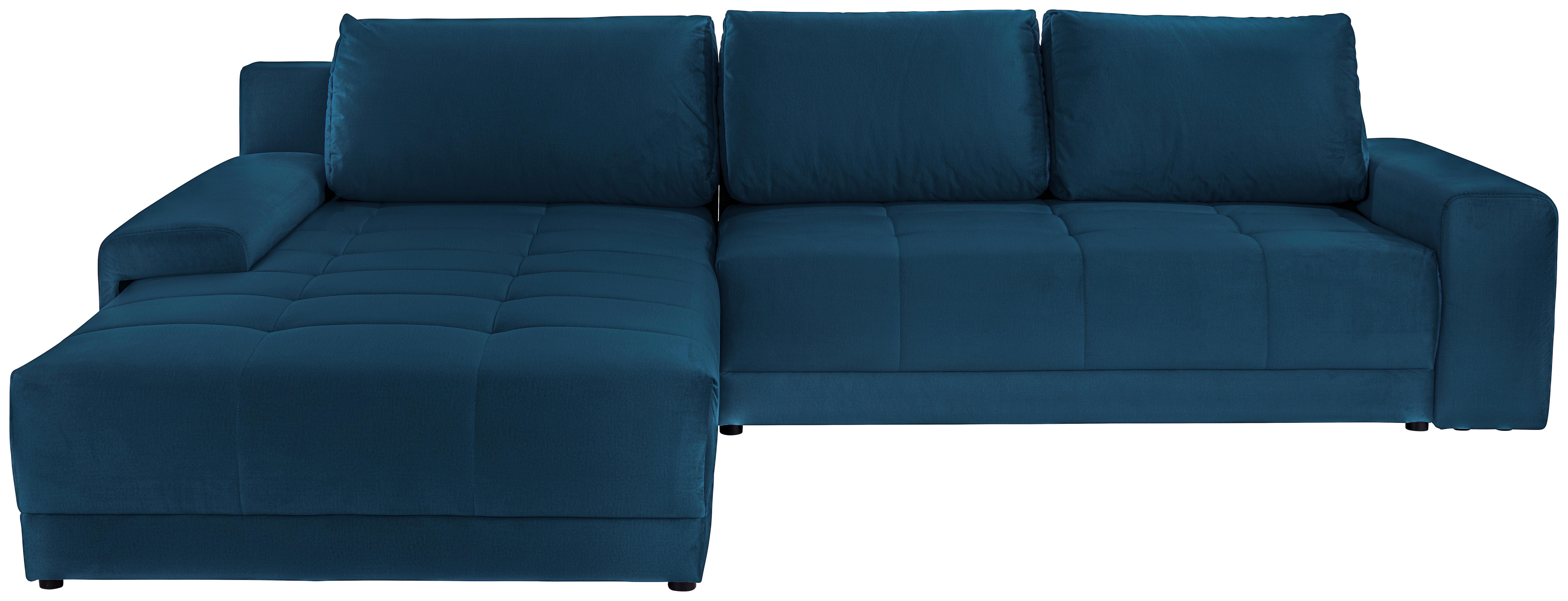 Ecksofa mit Schlaffunktion + Bettkasten Adria Dunkelblau - Dunkelblau, MODERN, Textil (213/308cm) - Luca Bessoni