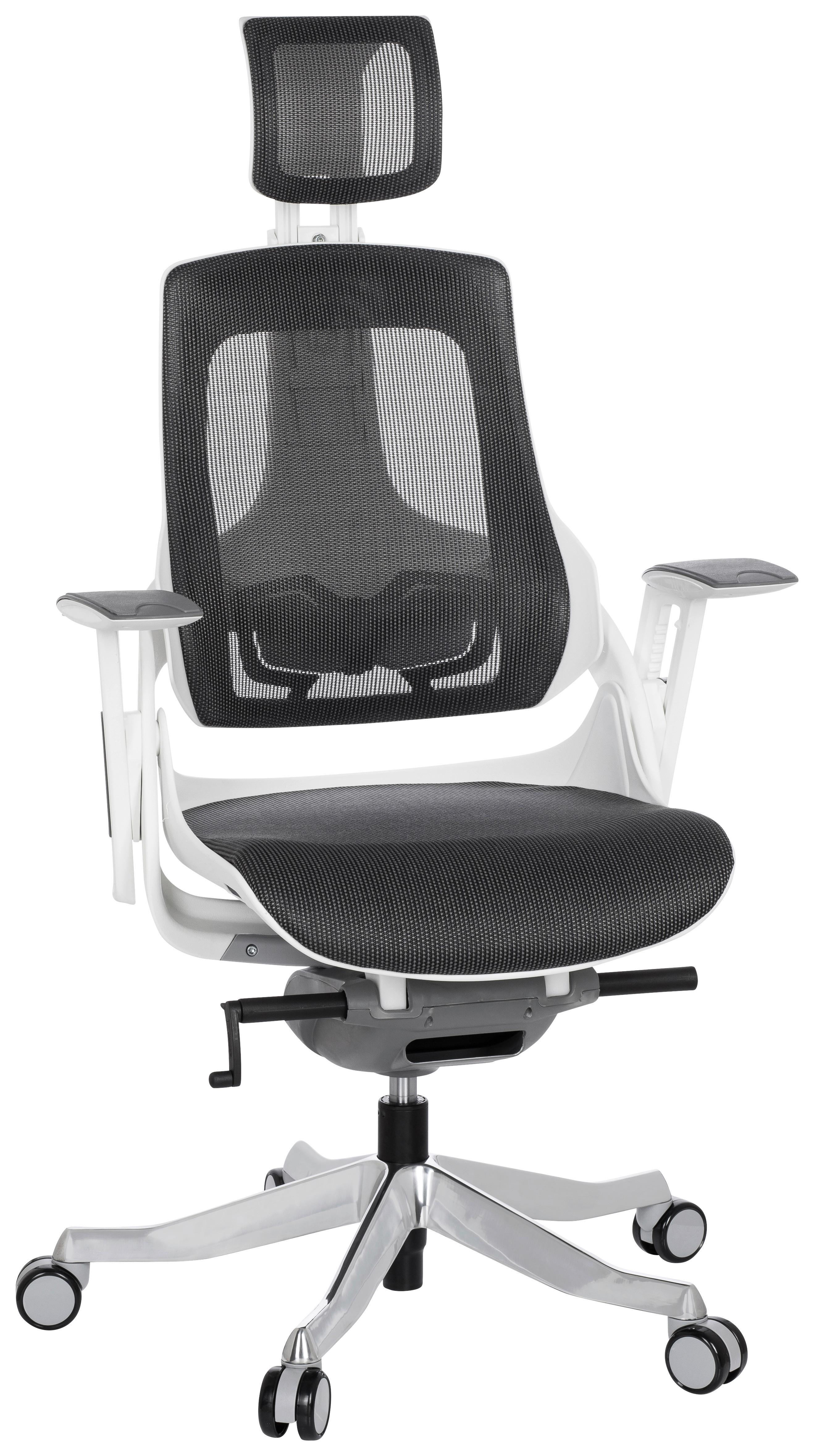 Drehstuhl Spektre Grau/Weiß - Alufarben/Weiß, MODERN, Kunststoff/Textil (67/116/54cm) - MID.YOU