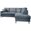 Ecksofa mit Schlaffunktion Valentina mit Kissen Blau - Blau/Naturfarben, KONVENTIONELL, Textil (230/200cm) - P & B
