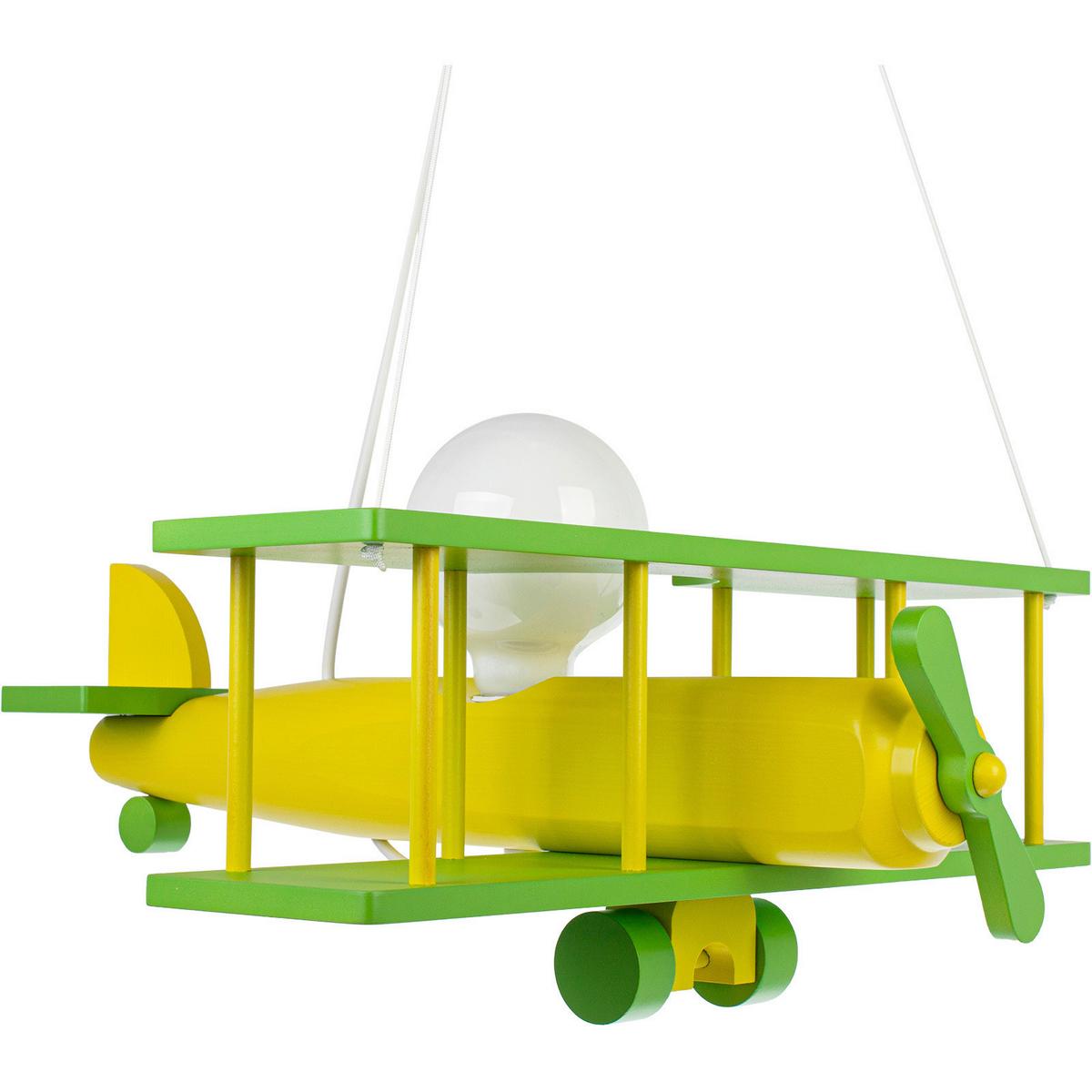 Kinderhängeleuchte 1041124 Flugzeug - Grün, KONVENTIONELL, Holz (42/45/75cm)