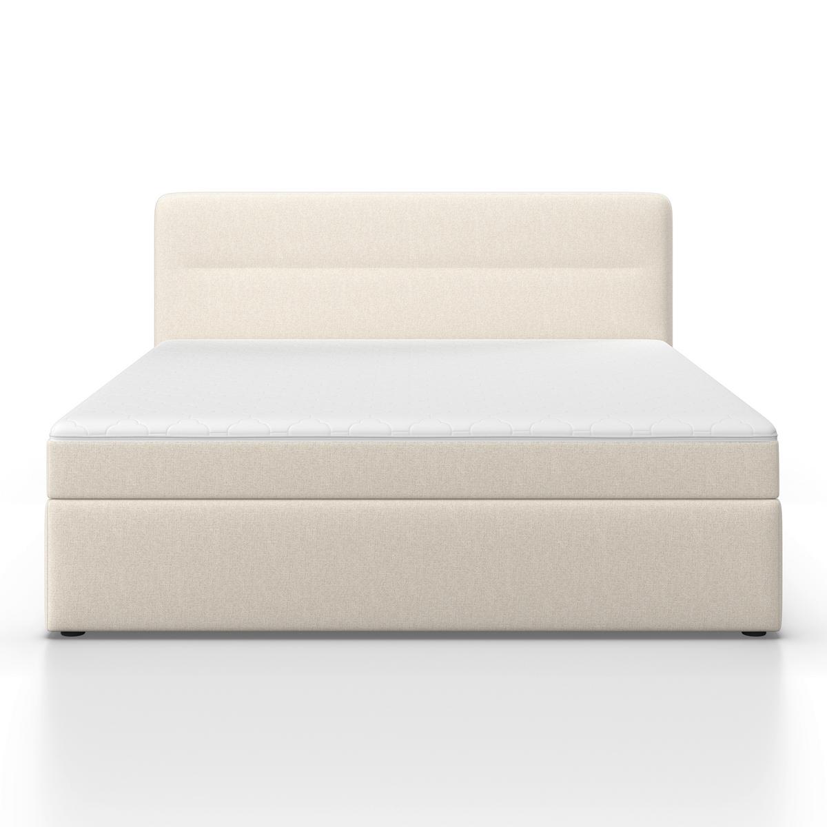 Boxspringová postel MARCO 180x200, béžová - černá/krémová, Moderní, dřevo/textil (180/200cm) - Bessagi