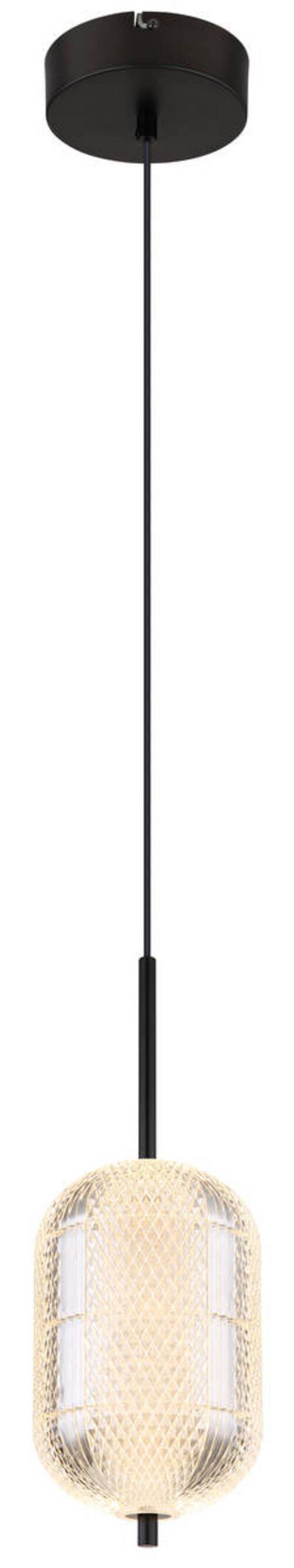 LED-Hängeleuchte 16043h - Klar/Schwarz, KONVENTIONELL, Kunststoff/Metall (15/120cm) - Globo