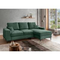 Eckschlafsofa Zona, Dunkelgrün S: 237x143 Cm - Dunkelgrün/Schwarz, KONVENTIONELL, Textil (237/143cm) - Livetastic