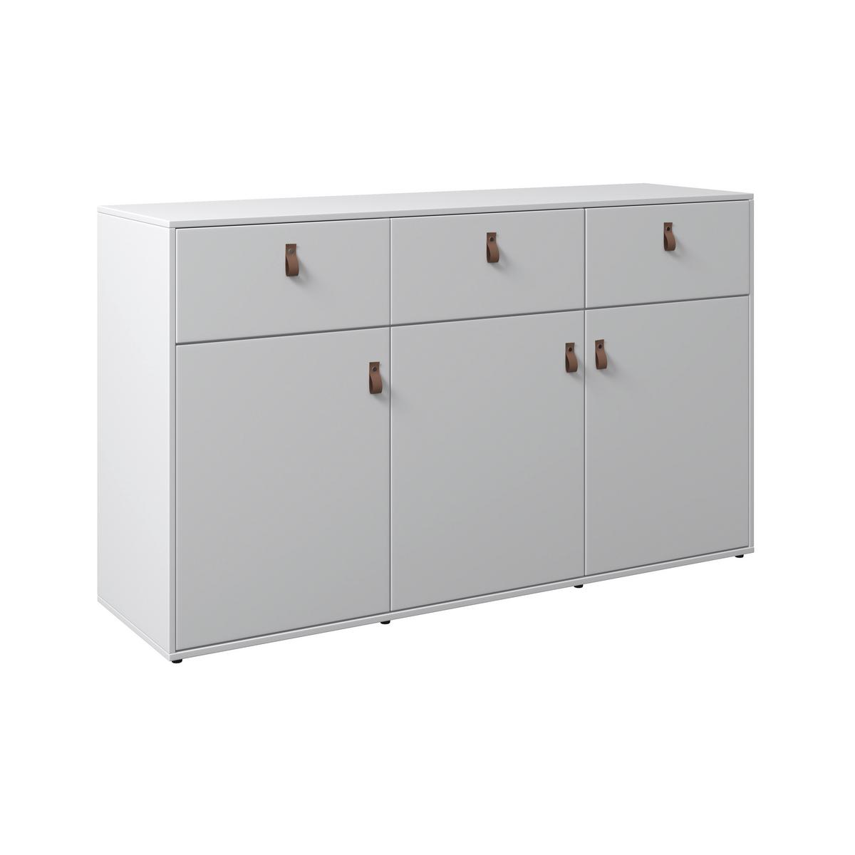 Komoda MICK - bílá/černá, Moderní, textil/plast (138/80/40cm) - Bessagi Home