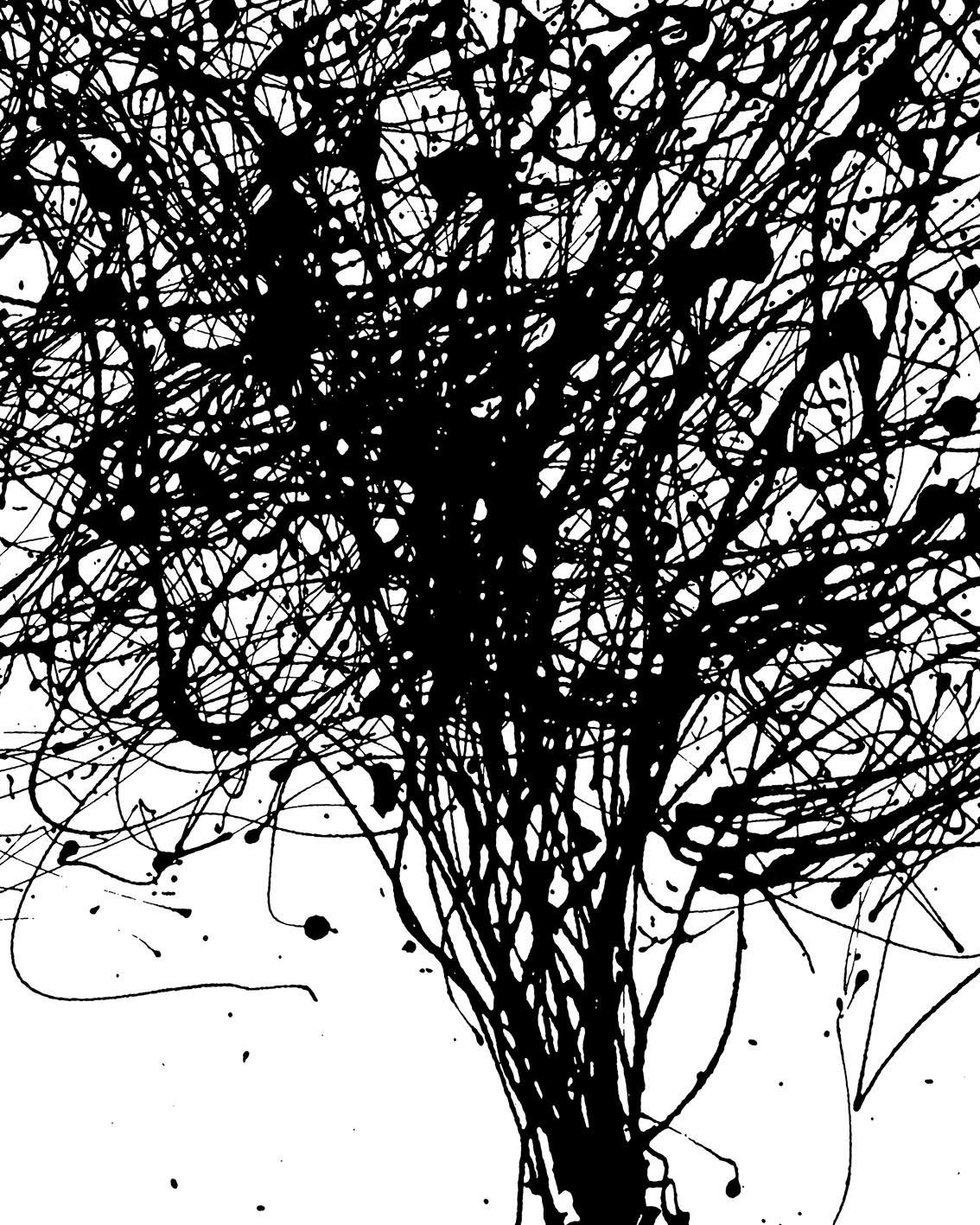 Vliestapete Curls - Schwarz/Weiß, Basics (200/250cm) - Komar