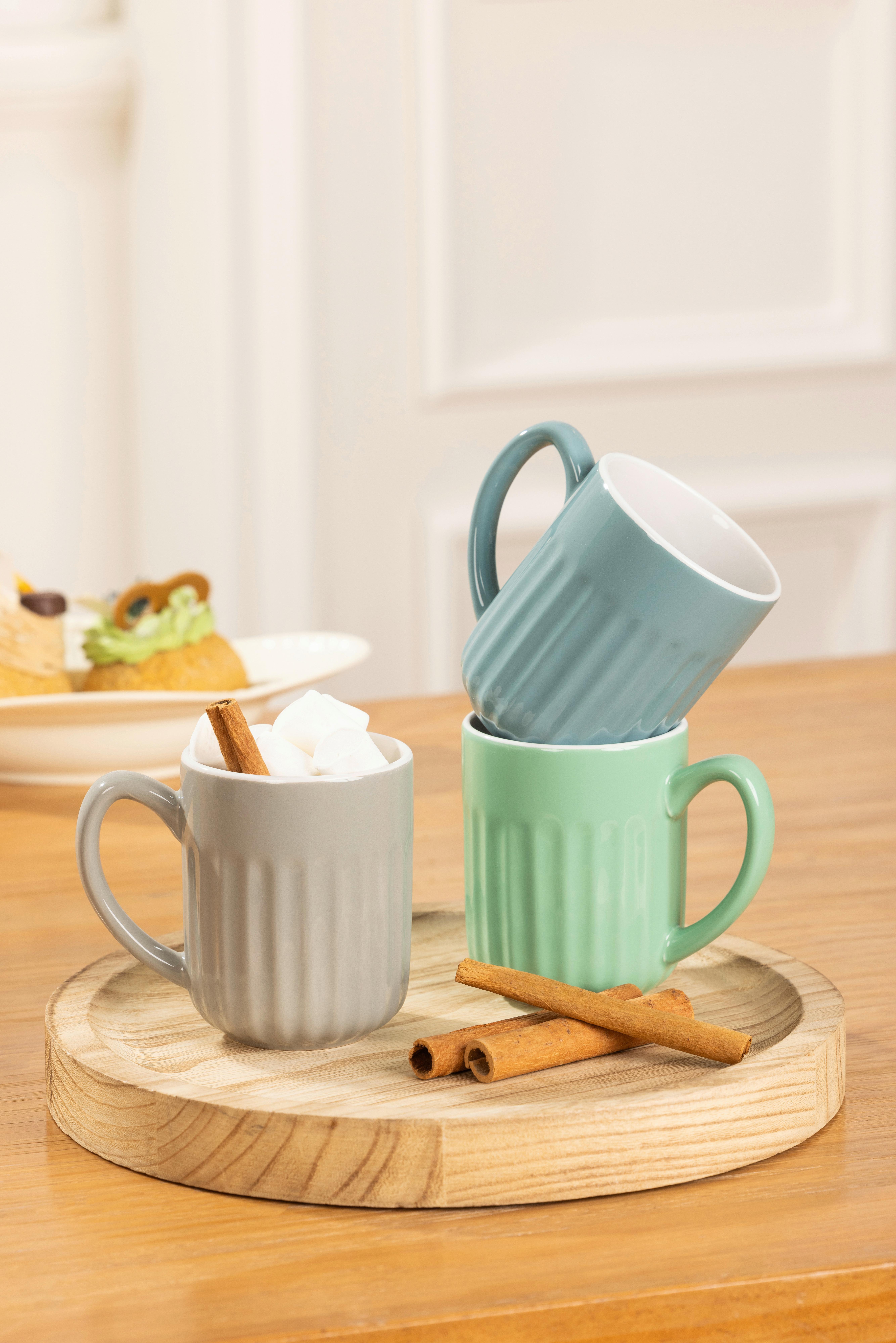 Kaffeebecher Kaita - Blau/Weiß, Basics, Keramik (8/10cm) - Luca Bessoni