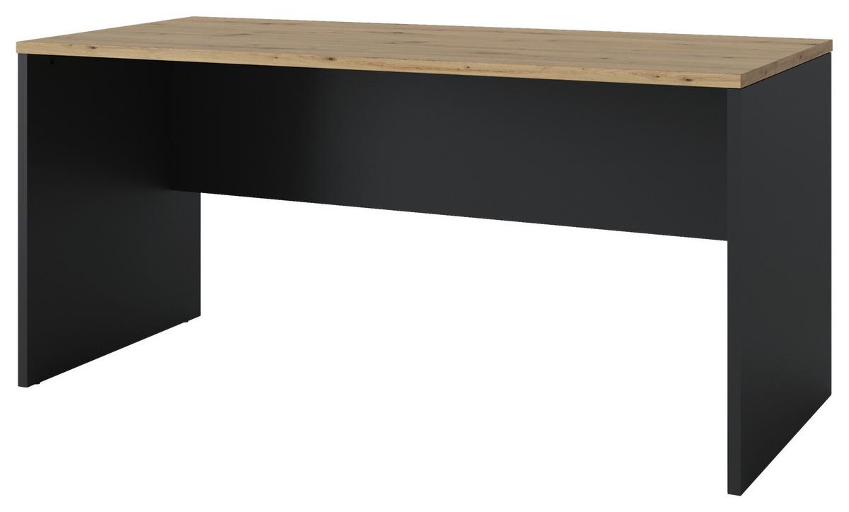 Schreibtisch Turino B: 160 cm - Anthrazit/Eiche Artisan, Trend, Holzwerkstoff (160/75,5/70cm)