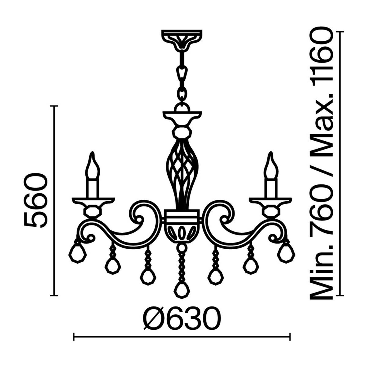Kronleuchter Grace - Messingfarben, Trend, Glas/Metall (63/56/63cm) - MAYTONI