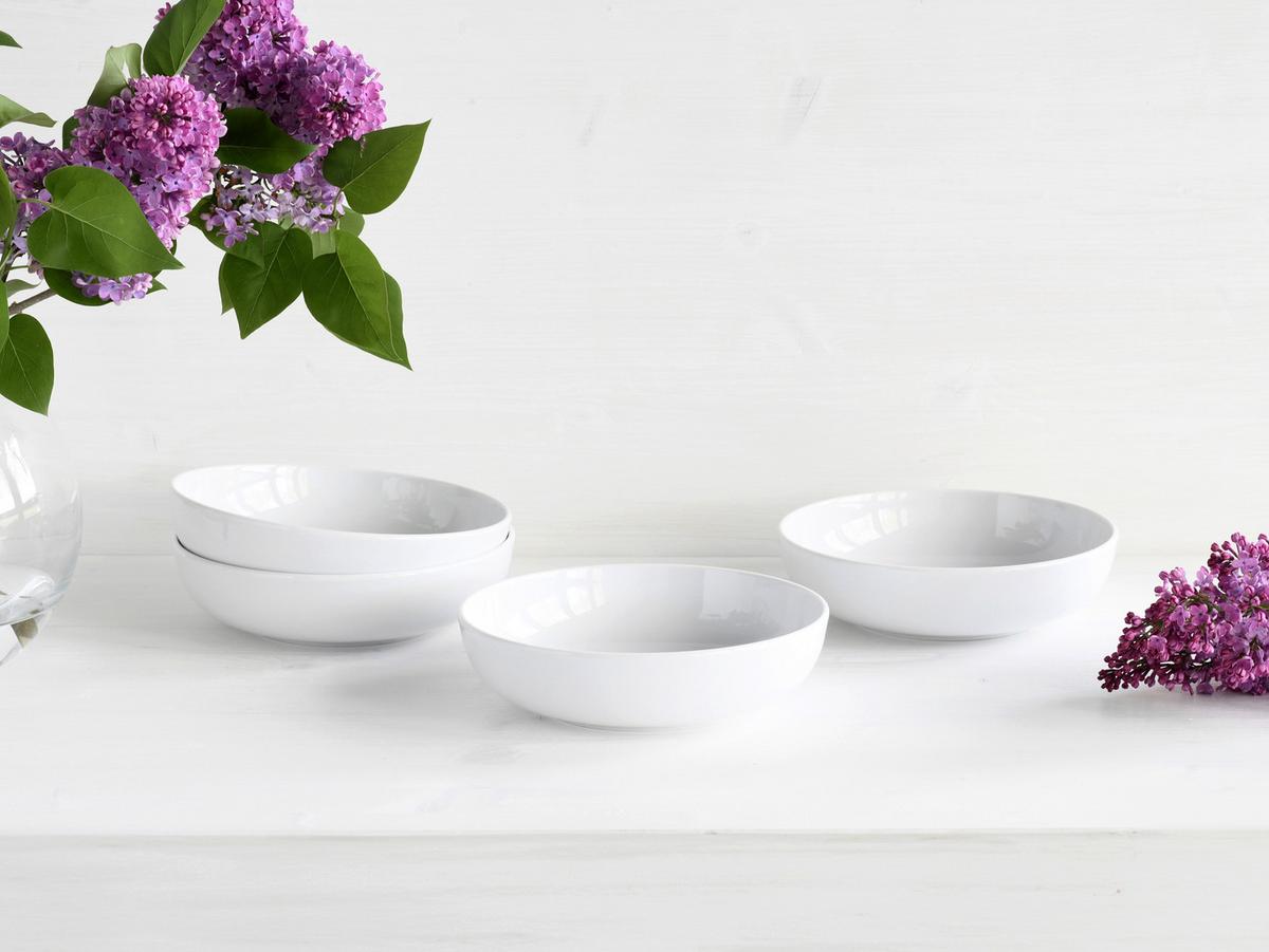 Schüsselset Porzellan Weiß 4-teilig - Weiß, Design, Keramik - Creatable