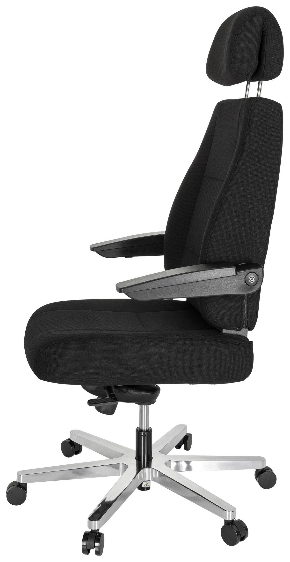 Chefsessel Hours Wippfunktion Schwarz Bis 150 Kg - Silberfarben/Schwarz, Basics, Kunststoff/Textil (70/152/70cm) - MID.YOU