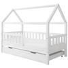 Hausbett Kay - Weiß, MODERN, Holz (80/160cm) - MID.YOU