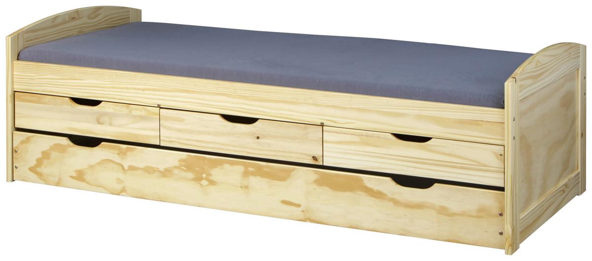 Ausziehbett Mit Bettkasten 90x200 Marinella Kieferfarben - Kieferfarben, Basics, Holz/Kunststoff (90/200cm) - MID.YOU