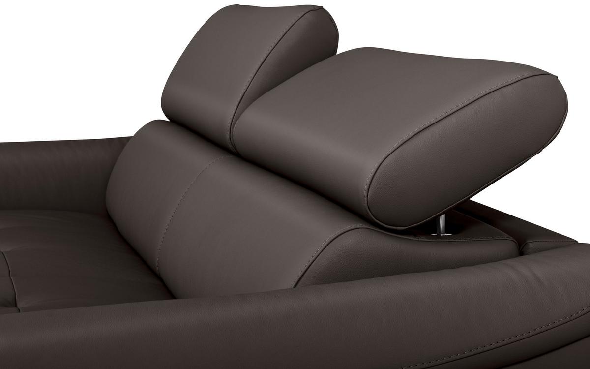 Schlafsofa Pafos Dunkelbraun Lederlook, Rindsleder B: 203cm - Dunkelbraun, Design, Leder/Textil (203/77-98/103cm) - MID.YOU