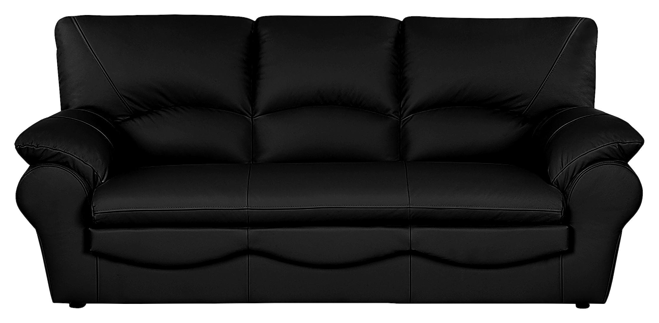 Schlafsofa Oslo Schwarz B: 205 cm - Schwarz, Design, Leder (205/92/85cm) - Livetastic