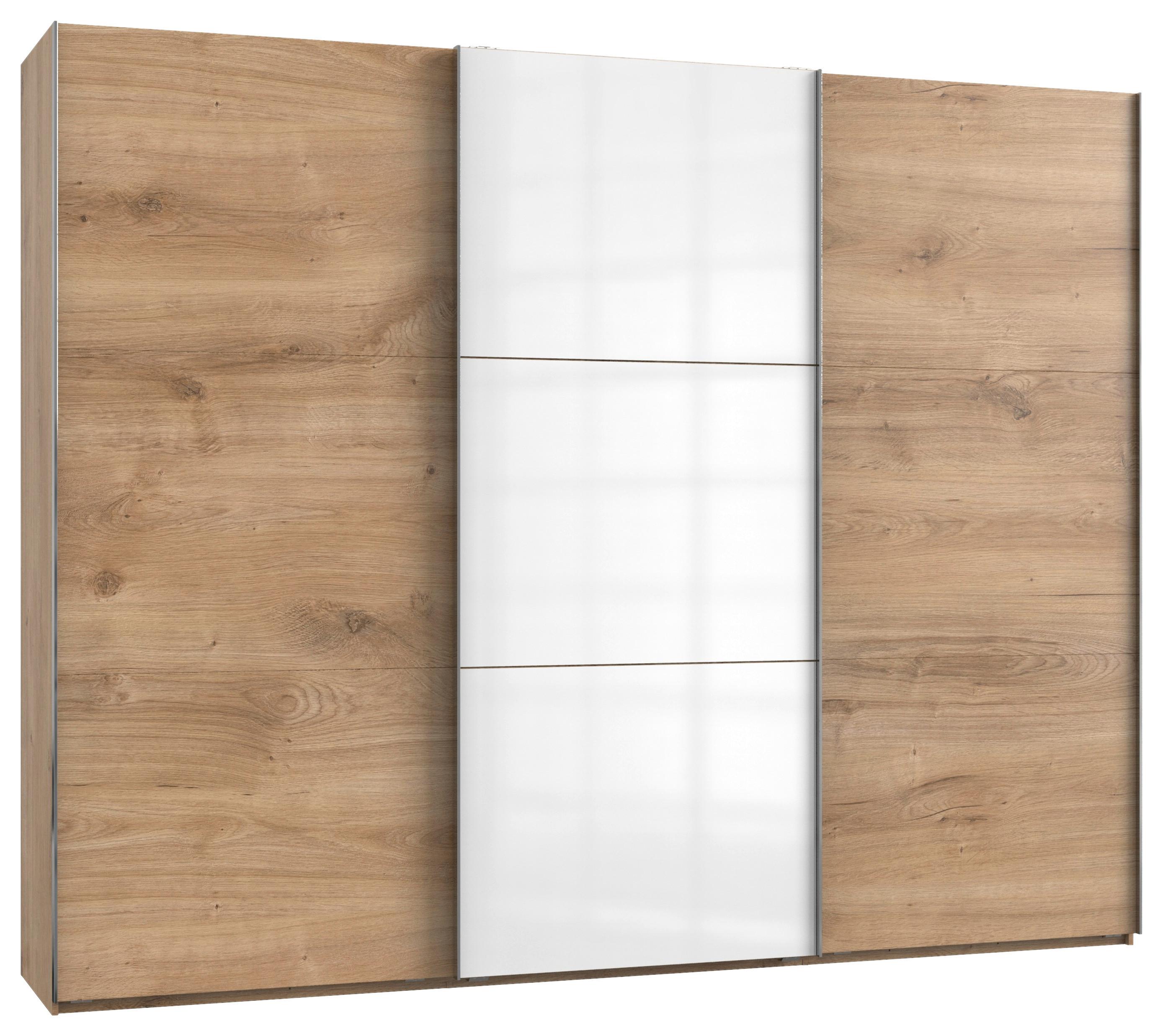 Schwebetürenschrank B: 300 Cm Level 36c Weiß/eiche Dekor - Eichefarben/Weiß, MODERN, Holzwerkstoff (300/236/65cm) - MID.YOU