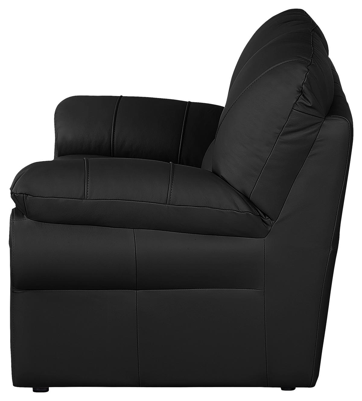 2-Sitzer-Sofa Oslo Schwarz B: 150 cm - Schwarz, Design, Leder (150/92/85cm) - Livetastic