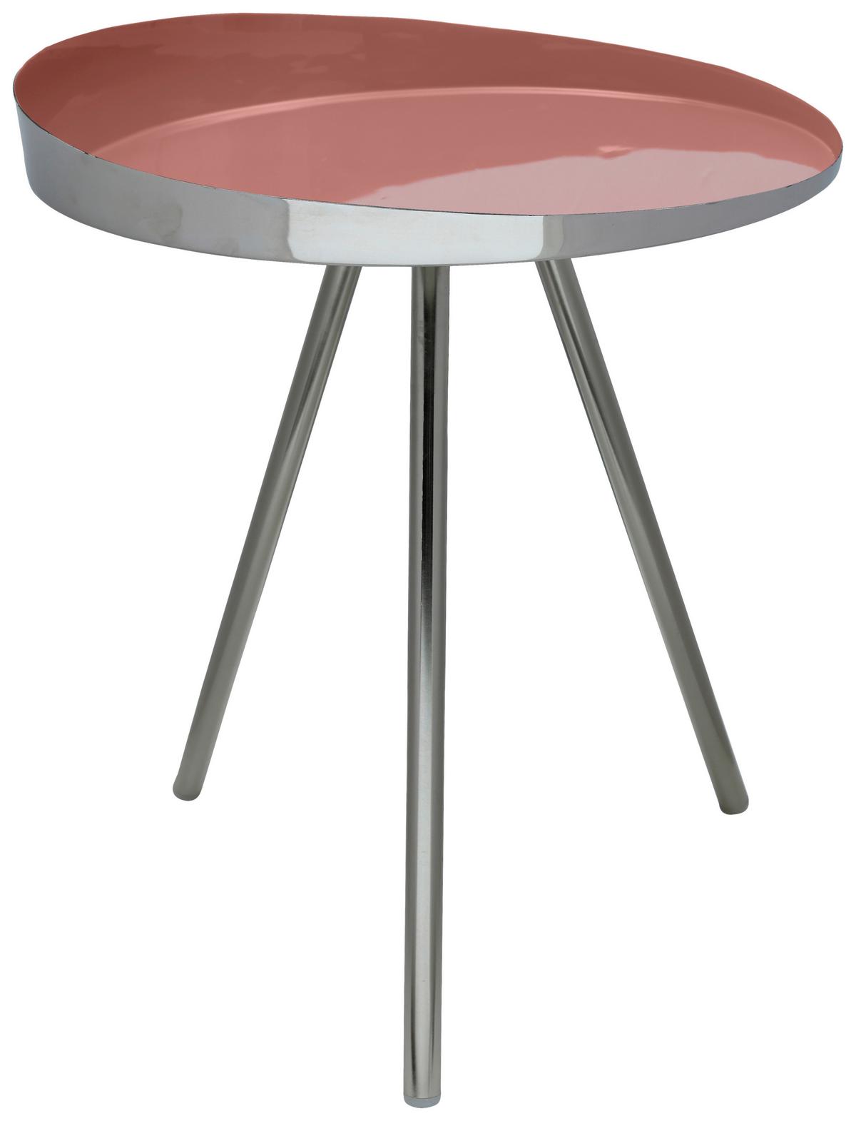 Beistelltisch Morrison 725 Rosa/Silberfarben B: 41 cm - Silberfarben/Rosa, Design, Metall (41/47cm) - Kayoom