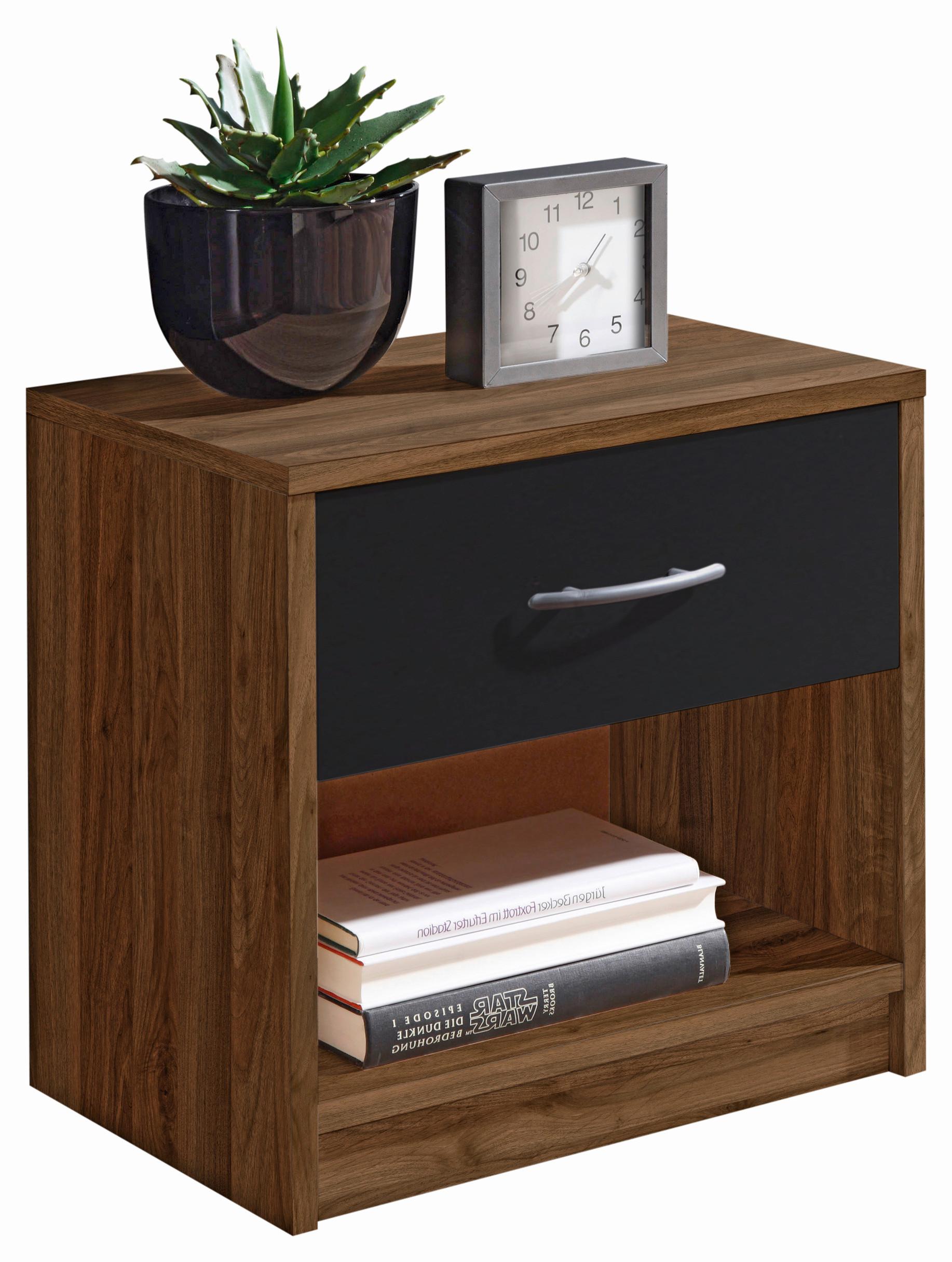 Nachtkästchen Nuss Dekor H: 41 cm Base