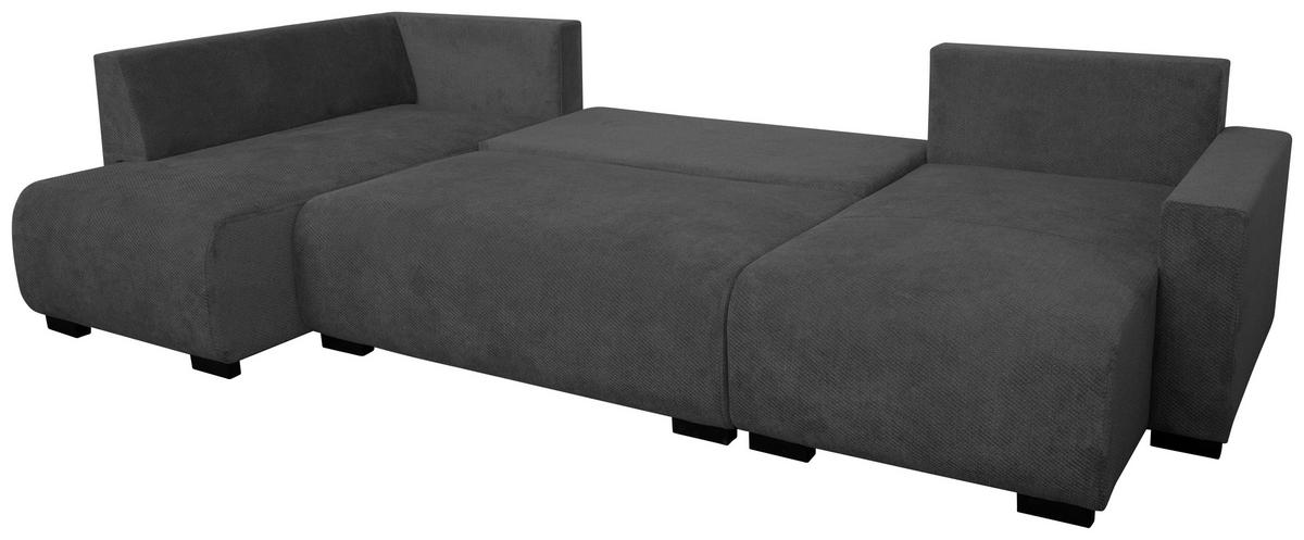 Wohnlandschaft Veronice Anthrazit B: 313 cm - Blau/Anthrazit, Trend, Textil (171/313/141cm)