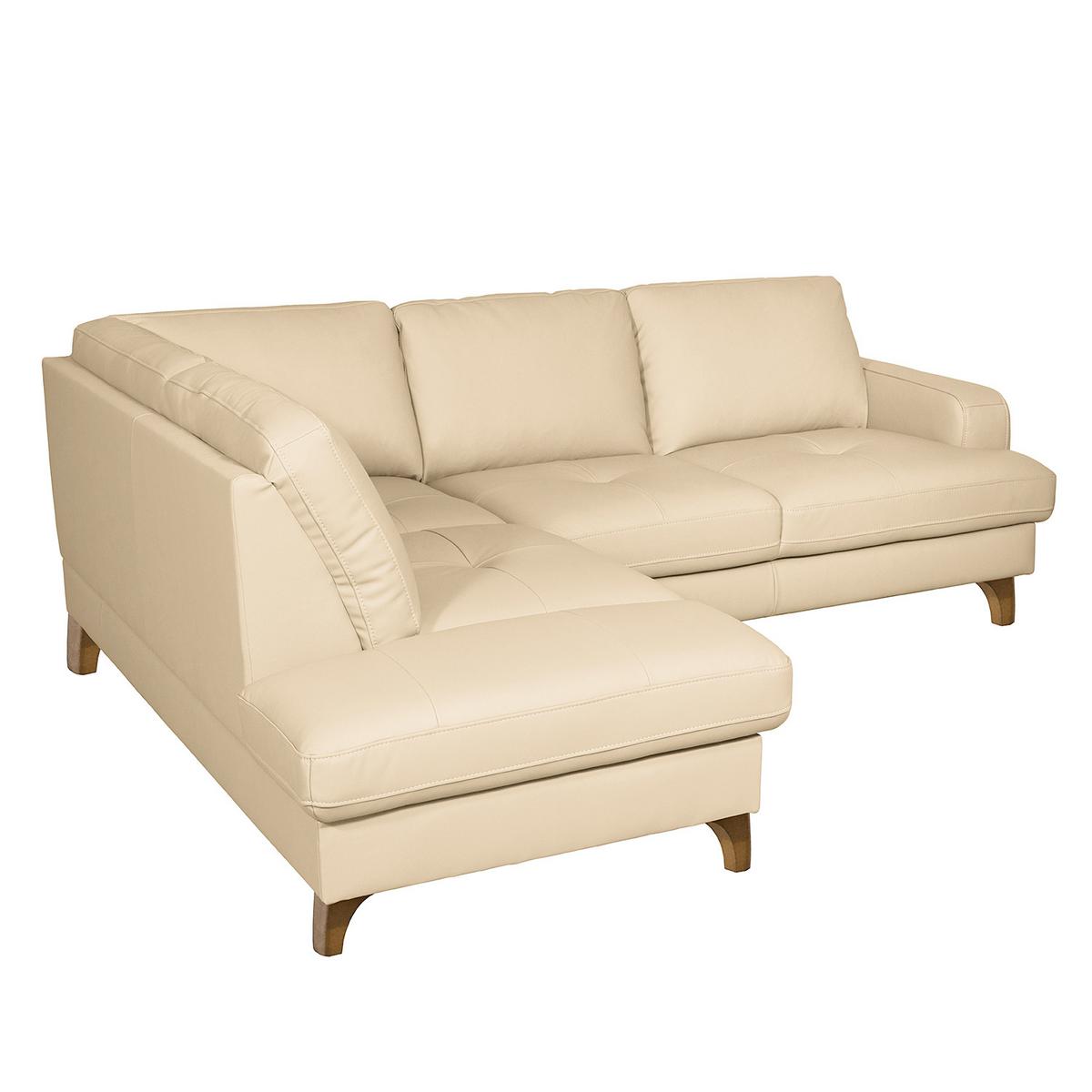 Ecksofa Fargo Beige B: 190x234 Cm - Beige/Buchefarben, Design, Leder/Textil (190/234cm) - Livetastic