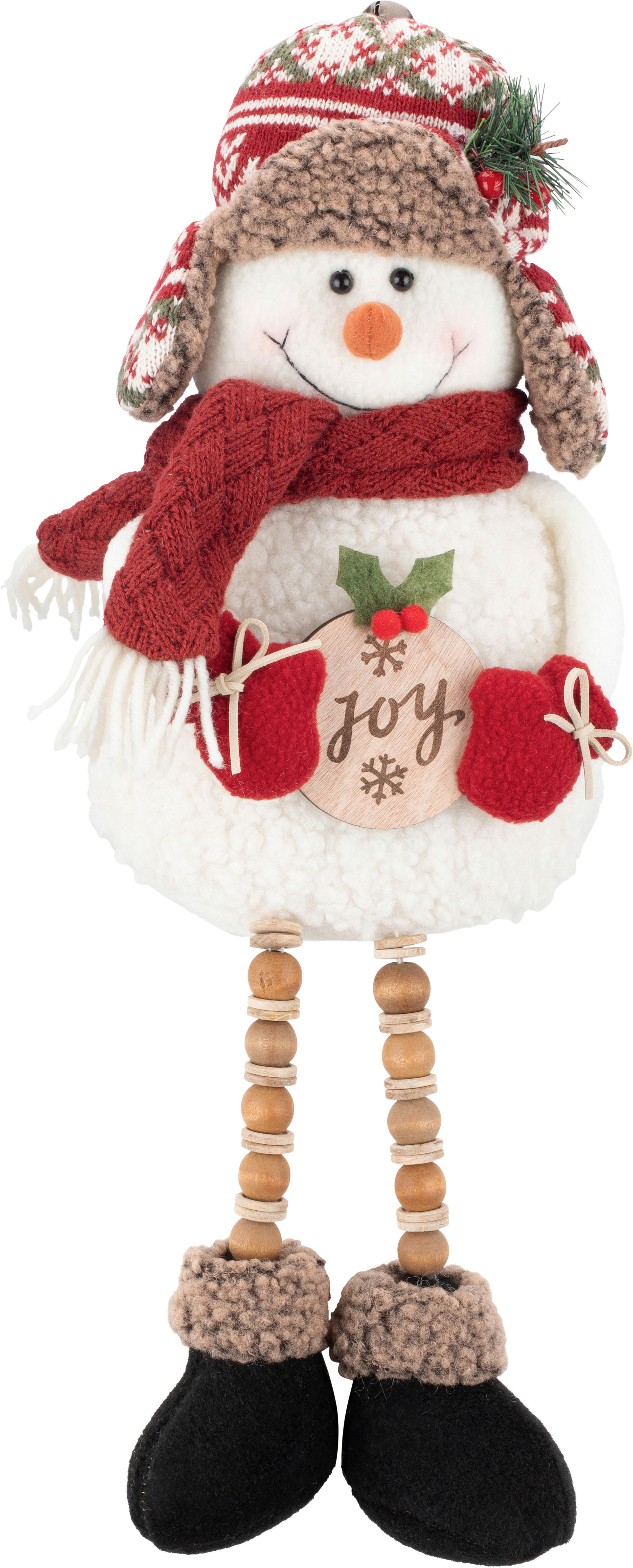 Schneemann Georg - Rot/Braun, KONVENTIONELL, Holz/Holzwerkstoff (18/16/51cm) - Luca Bessoni