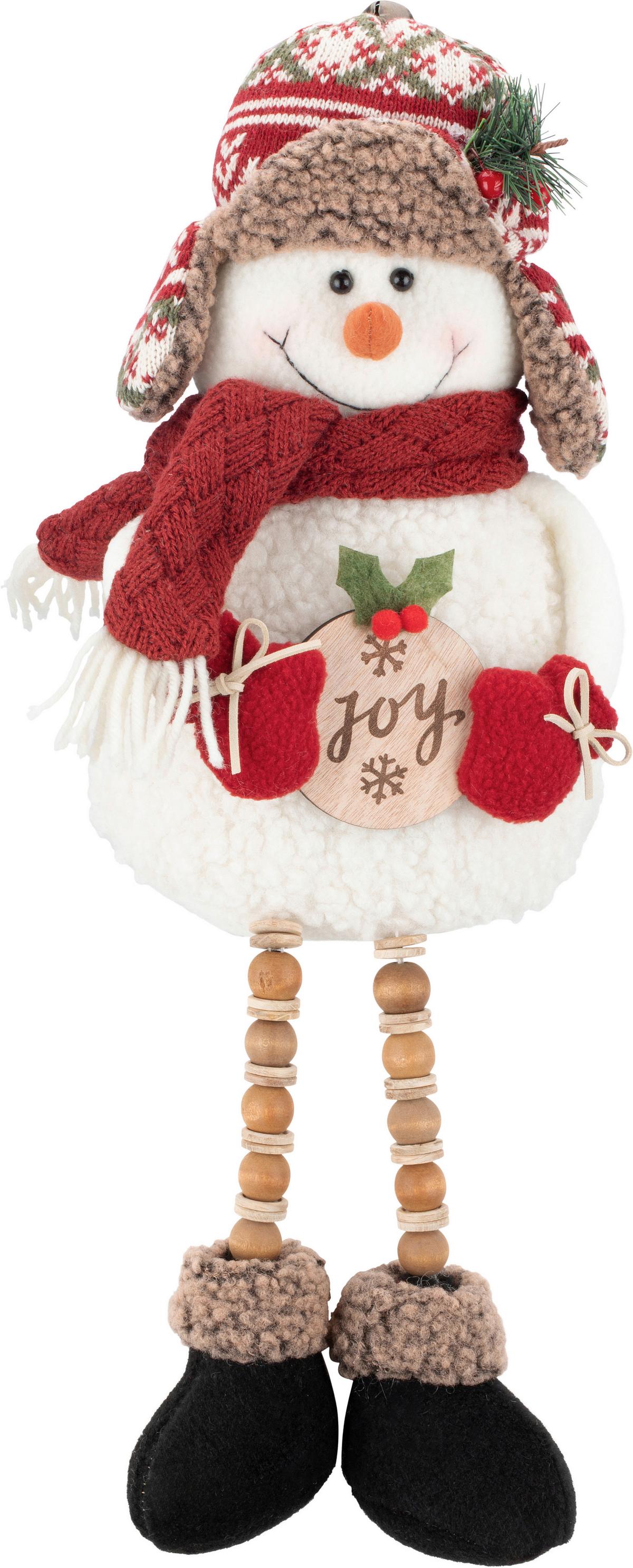 Schneemann Georg - Rot/Braun, KONVENTIONELL, Holz/Holzwerkstoff (18/16/51cm) - Luca Bessoni