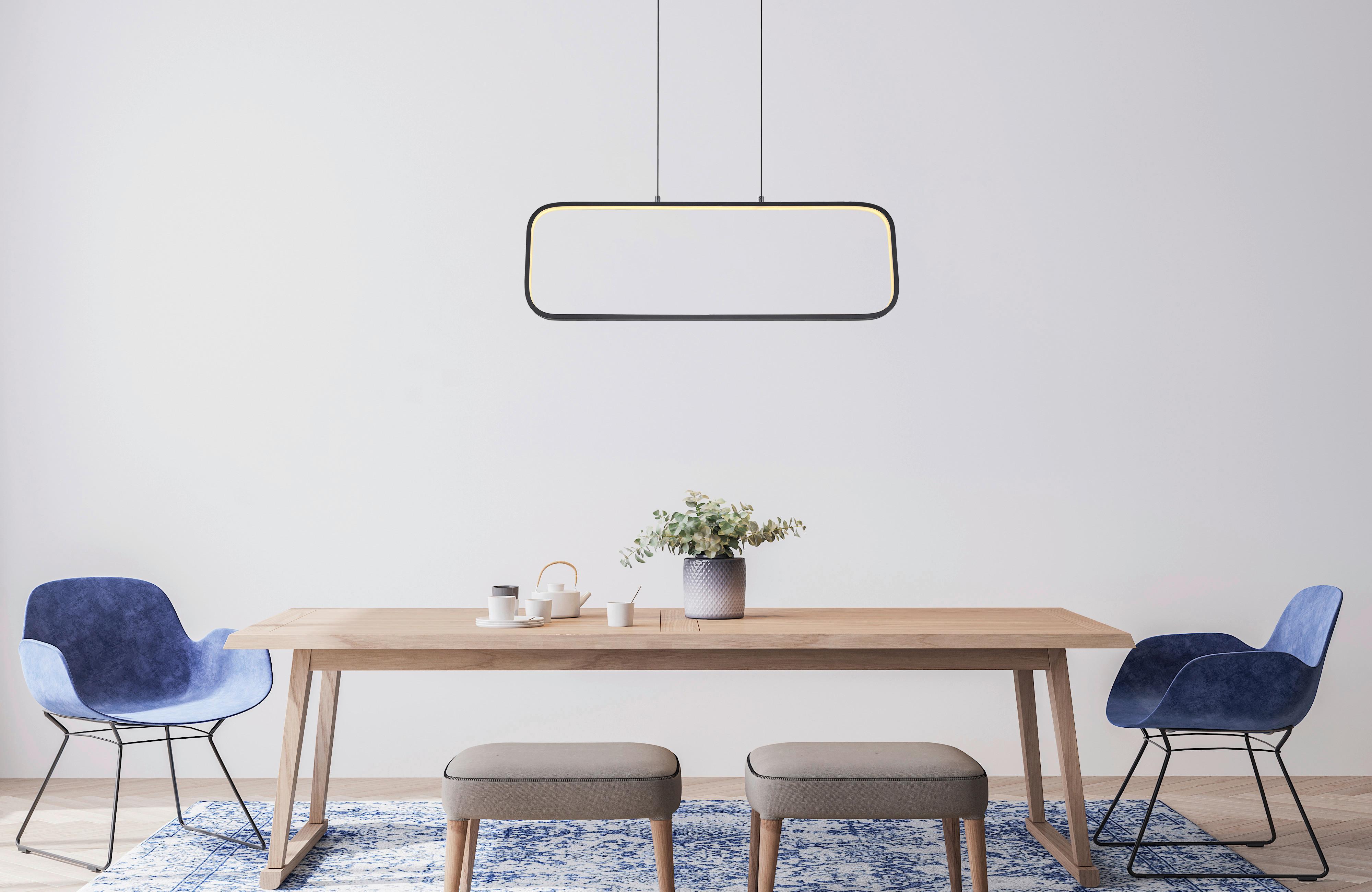 LED-Hängeleuchte 67262hb - Opal/Schwarz, Basics, Kunststoff/Metall (80/10/120cm) - Globo