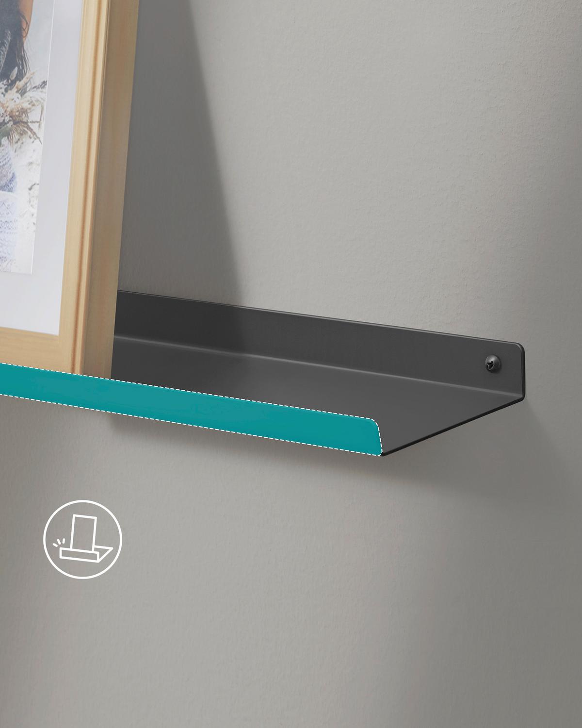WANDREGALSET Schwarz B: 40 cm - Schwarz, Basics, Metall (40/2,5/9,5cm)