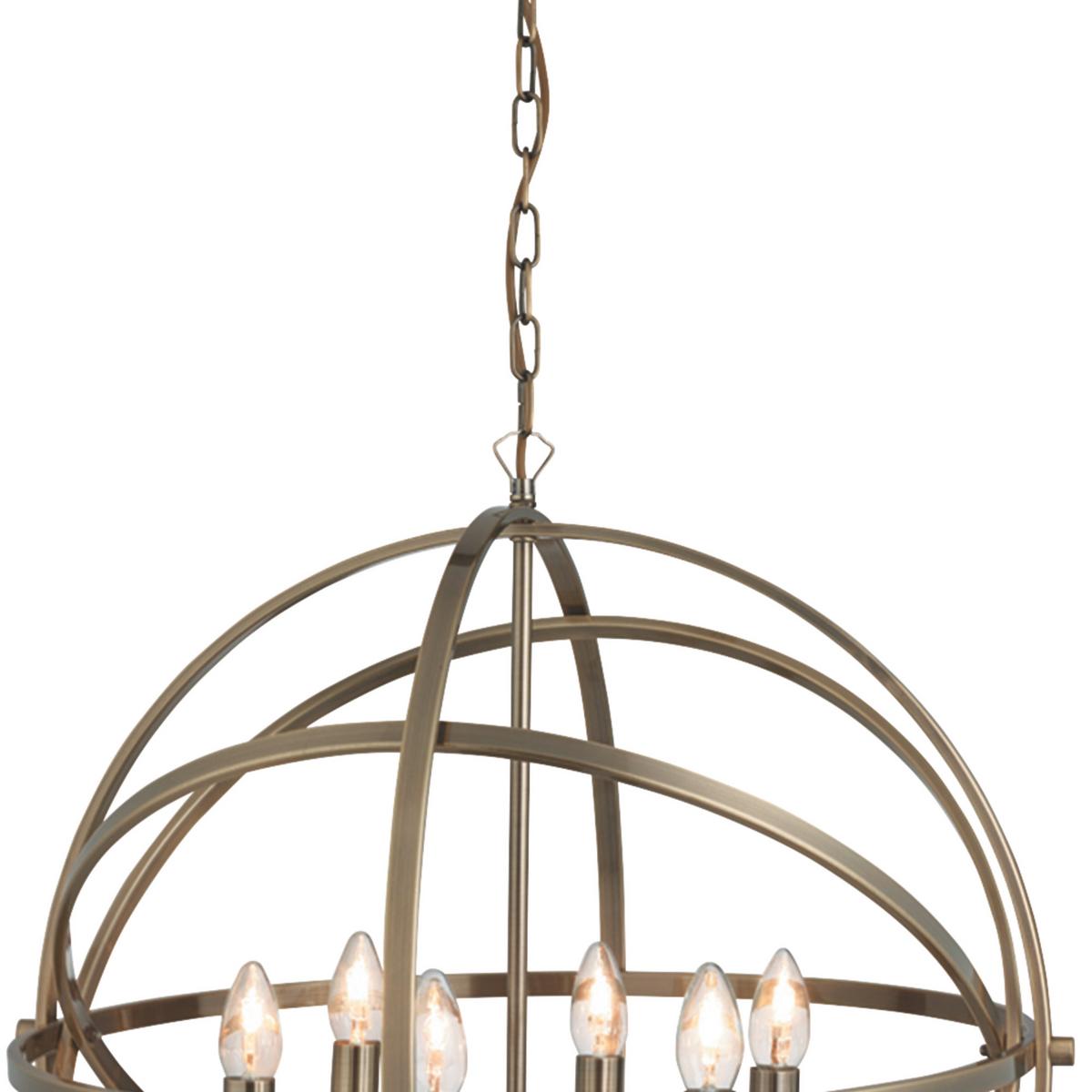 Hängeleuchte Orbit 2476-6ab - Messingfarben, Design, Metall (60/210cm)