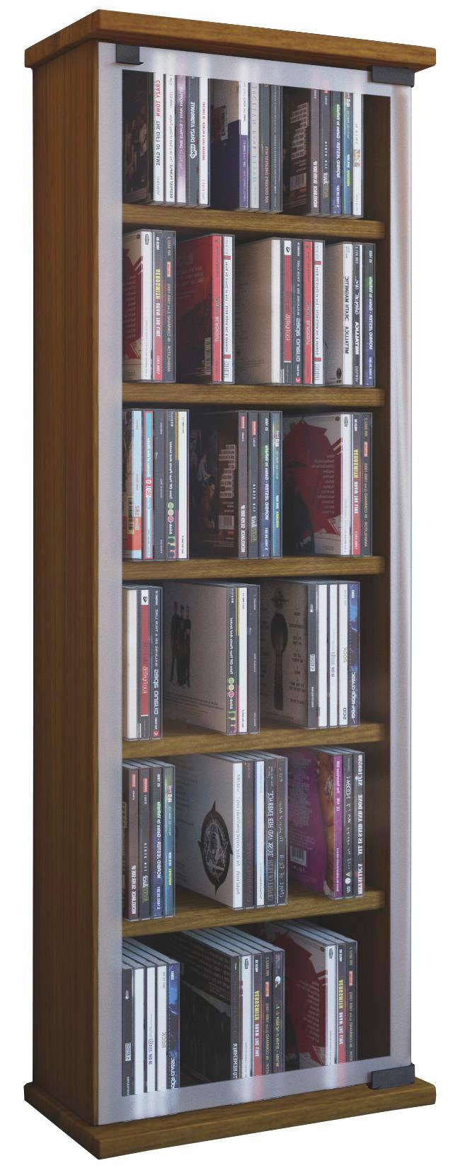 CD-regal Classic B: 31 cm - Eichefarben, KONVENTIONELL, Glas/Holzwerkstoff (31/92/18cm)