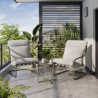 Balkonset Madrid - Grau, Basics, Textil/Metall - Beldano