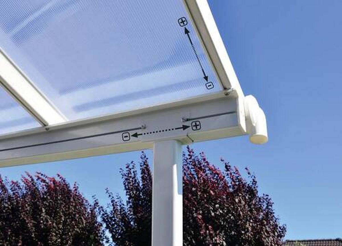 Terrassenüberdachung Palram Sierra 230x670 cm Weiß - Weiß, Basics, Metall (670/257/230cm)