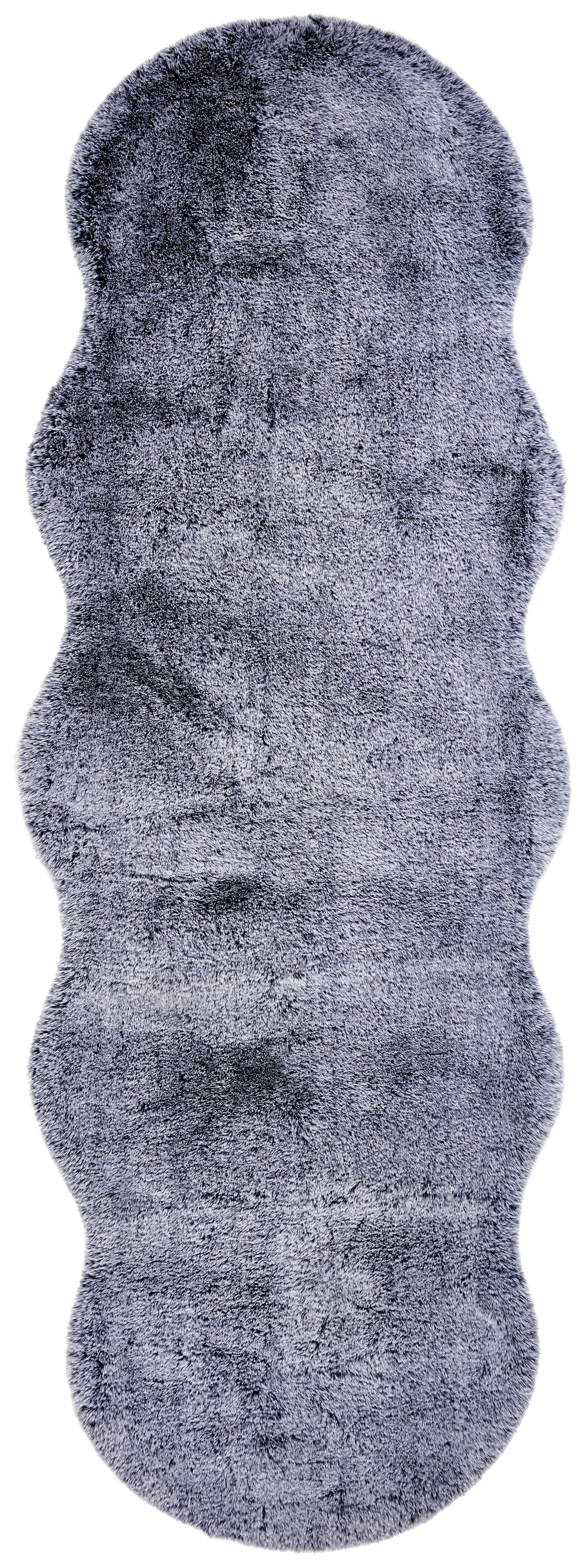 Fellteppich Misha Anthrazit 55x160 cm - Dunkelgrau/Anthrazit, MODERN, Textil (55/160cm) - Luca Bessoni