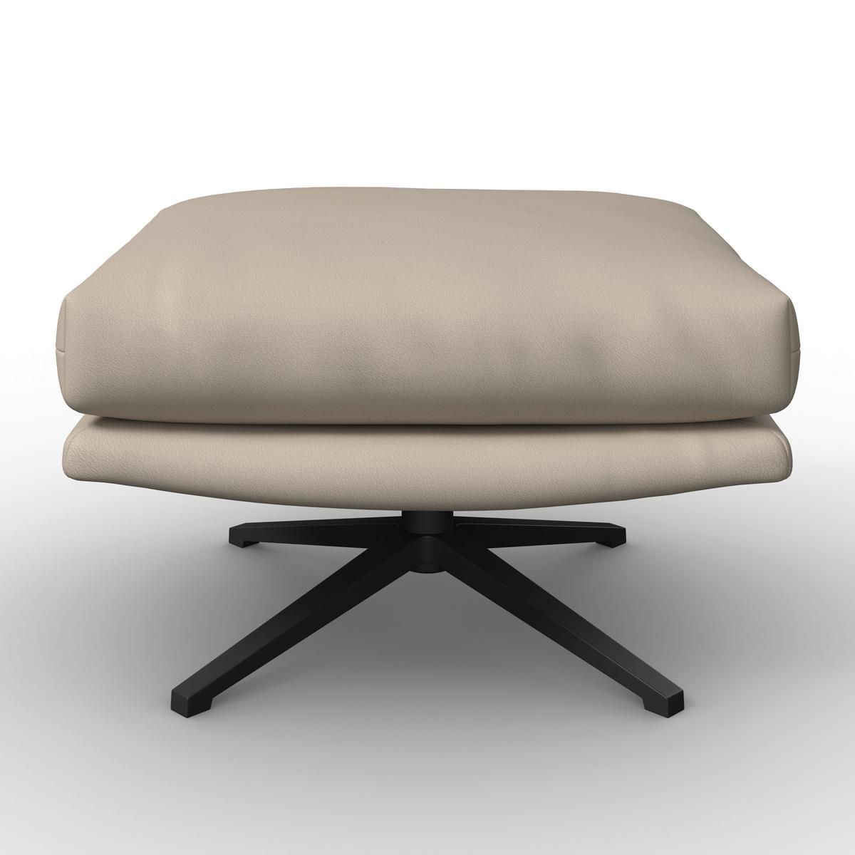 Relaxační křeslo ANDREA, béžová, s taburetem - černá/béžová, Moderní, kov/dřevo (82/105/80cm) - Bessagi Home