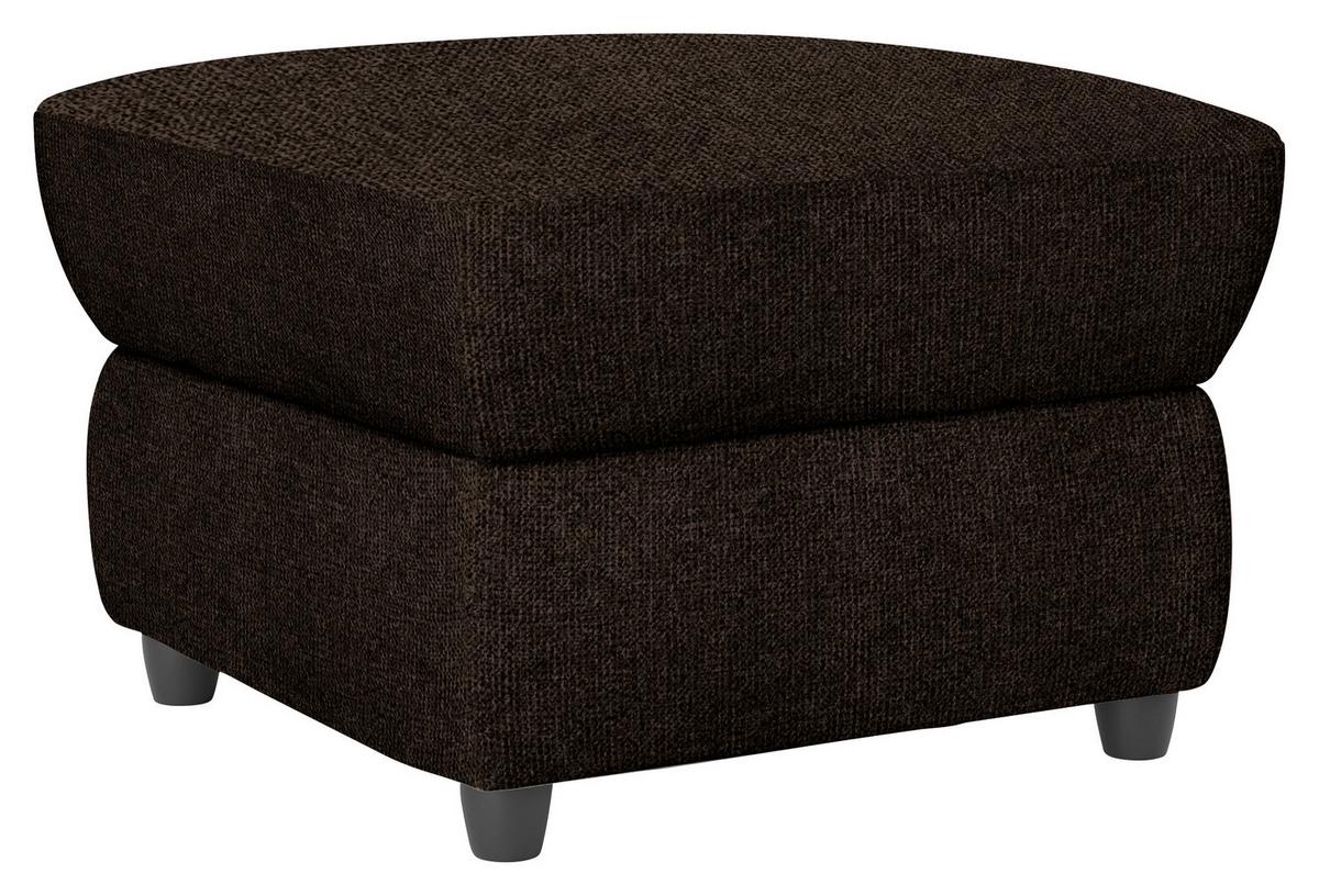 Polsterhocker Boston Braun Chenille - Schwarz/Braun, KONVENTIONELL, Textil (68/45/68cm) - Livetastic