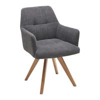 ŽIDLE S PODRUČKAMI DIONA - šedá, Moderní, dřevo/textil (57/89/66cm) - Mömax