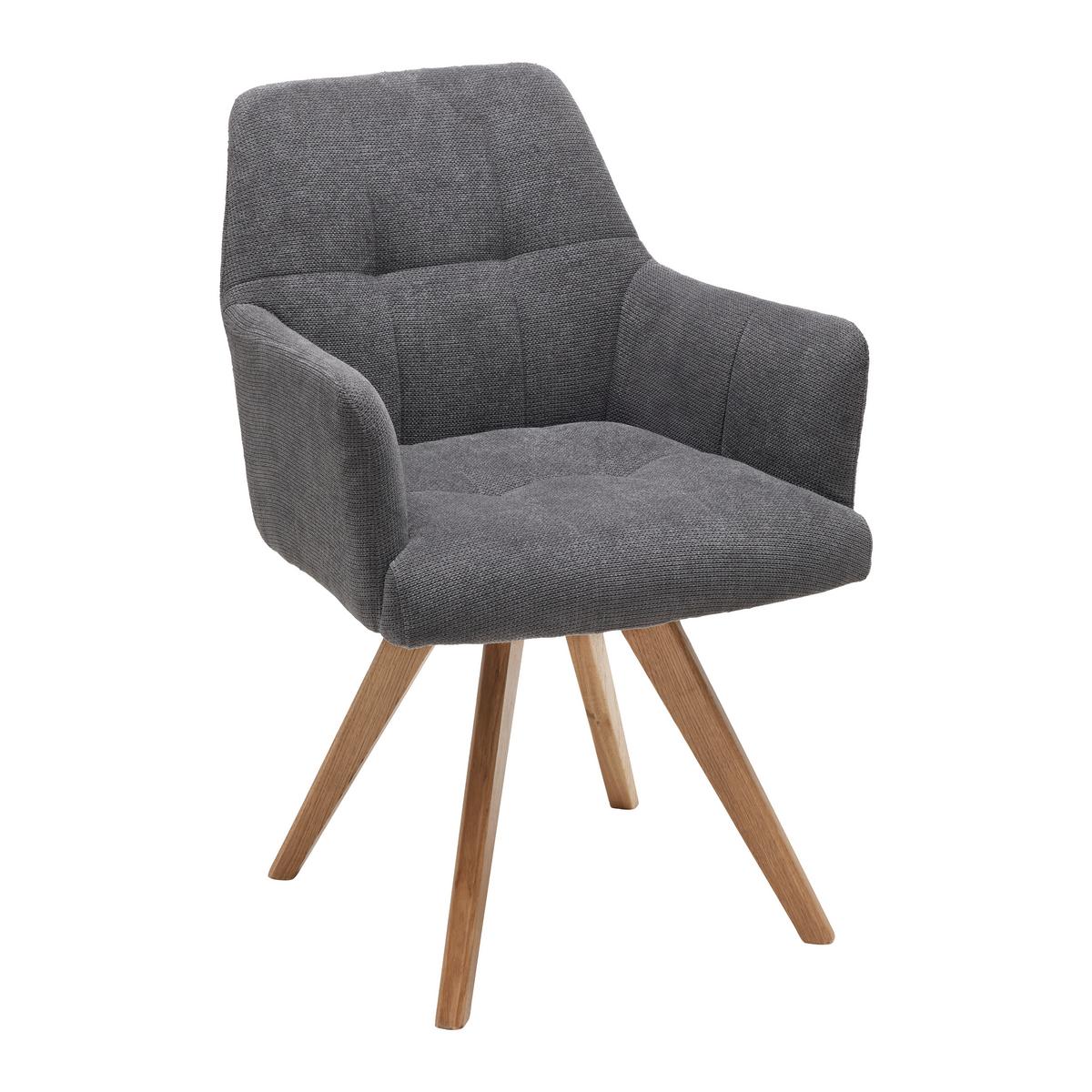 ŽIDLE S PODRUČKAMI DIONA - šedá, Moderní, dřevo/textil (57/89/66cm) - Mömax
