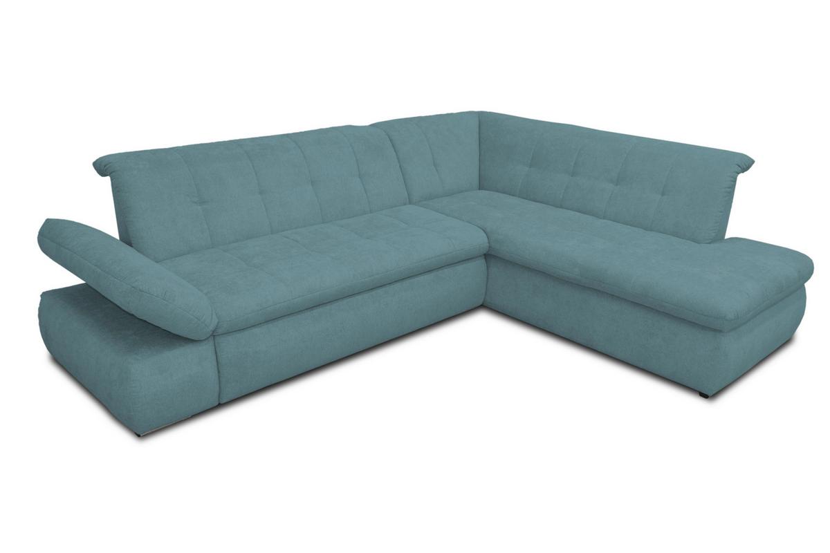 Ecksofa mit Armteilverstellung Moric Petrol Mikrofaser - Chromfarben/Petrol, KONVENTIONELL, Textil (273/216cm) - MID.YOU