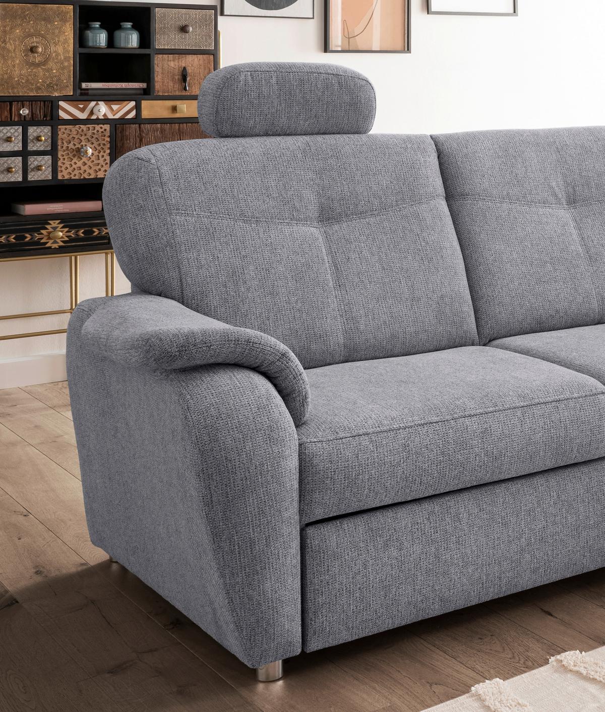 Eckschlafsofa Rosali Silberfarben S: 264x180 Cm - Chromfarben/Silberfarben, MODERN, Textil (264/180cm) - Livetastic