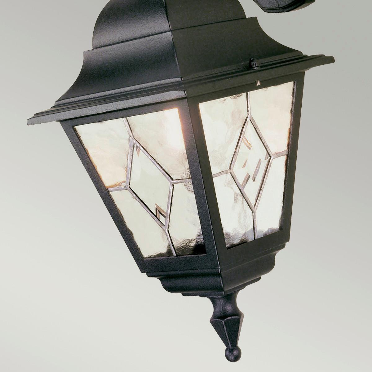 Außenleuchte 100 W Aluminium/Glas, Wandmontage - Schwarz, KONVENTIONELL, Glas/Metall (18.4/45/21.5cm) - Elstead Lighting