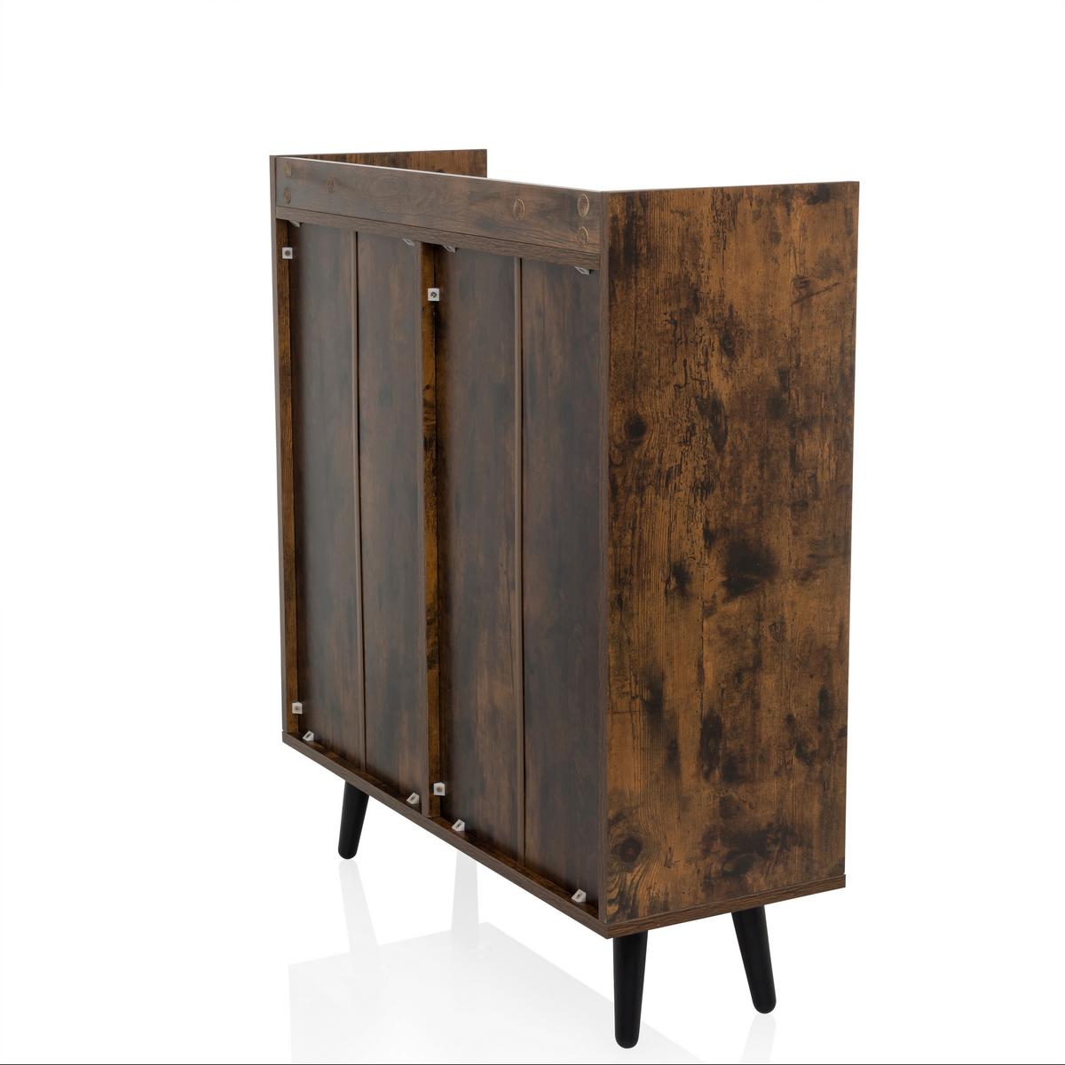 Kommode Myrdal Braun/schwarz B: 80 Cm - Schwarz/Braun, MODERN, Holzwerkstoff (80/90/30cm) - MID.YOU