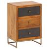 Nachtkästchen Wl6.767 - Anthrazit/Goldfarben, LIFESTYLE, Holz/Kunststoff (40/60/30cm) - MID.YOU